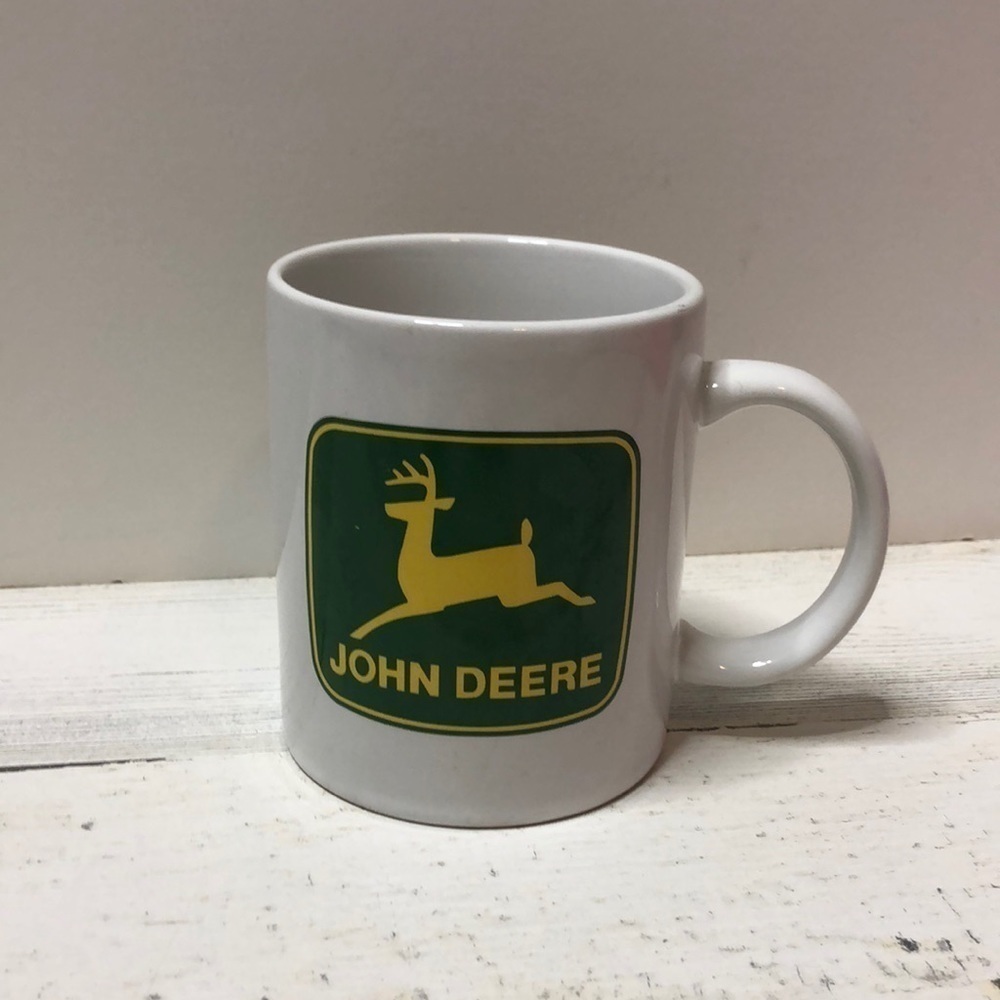 John‎ Deere Green White Deer Tractor Coffee Mug